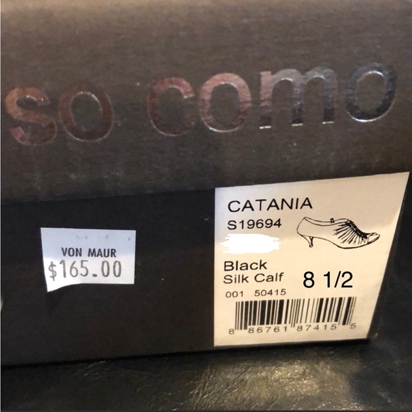 CORSO COMO Catania Black Leather Peep Toe Booties - Picture 14 of 14